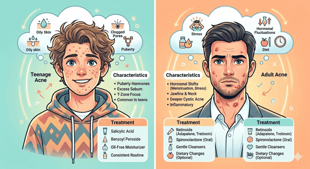 Adult Acne vs Teenage Acne