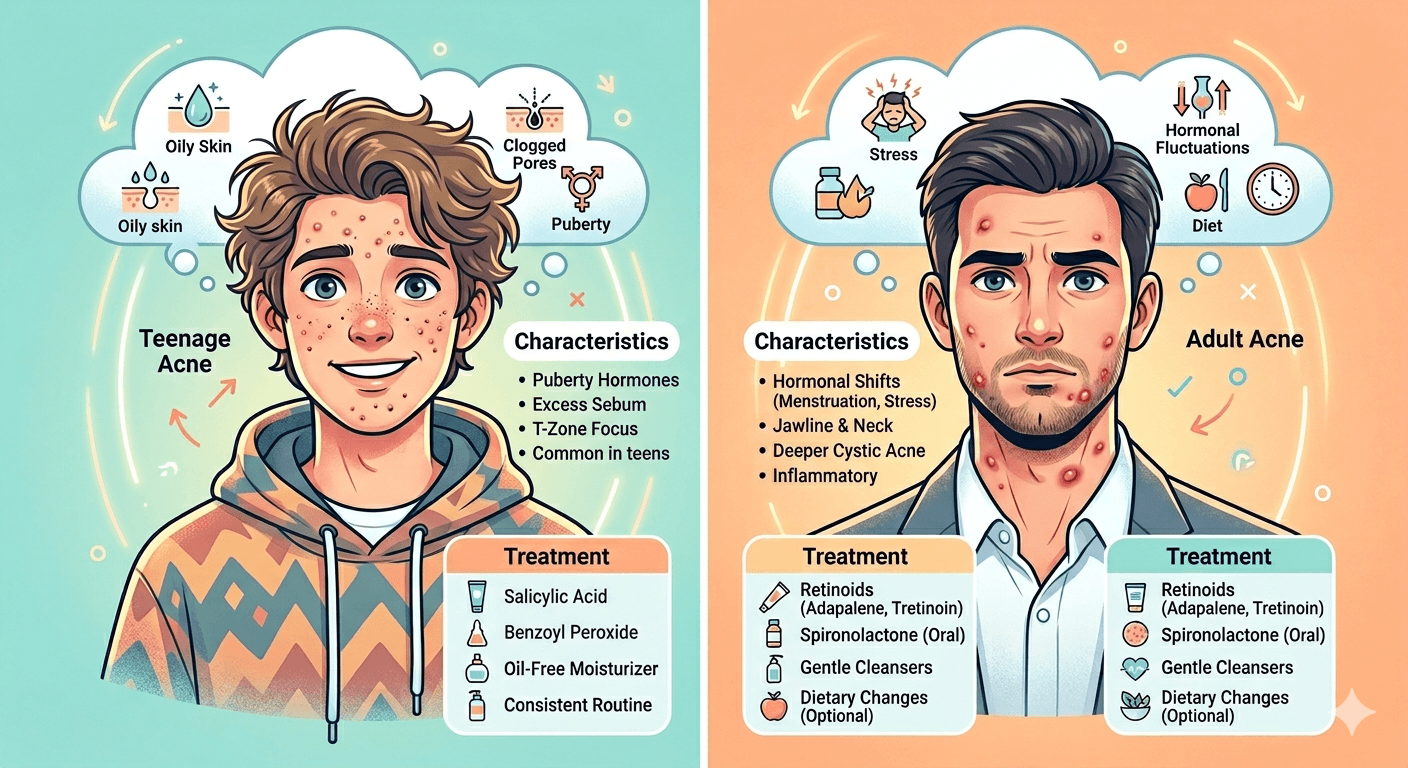 Adult Acne vs Teenage Acne